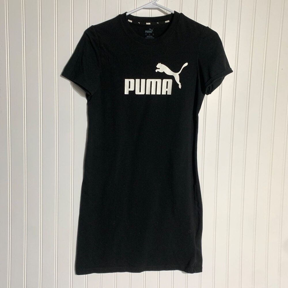 Puma Essentials Slim Short Sleeve ‎ Women’s Black  T Shirt Dress Medium